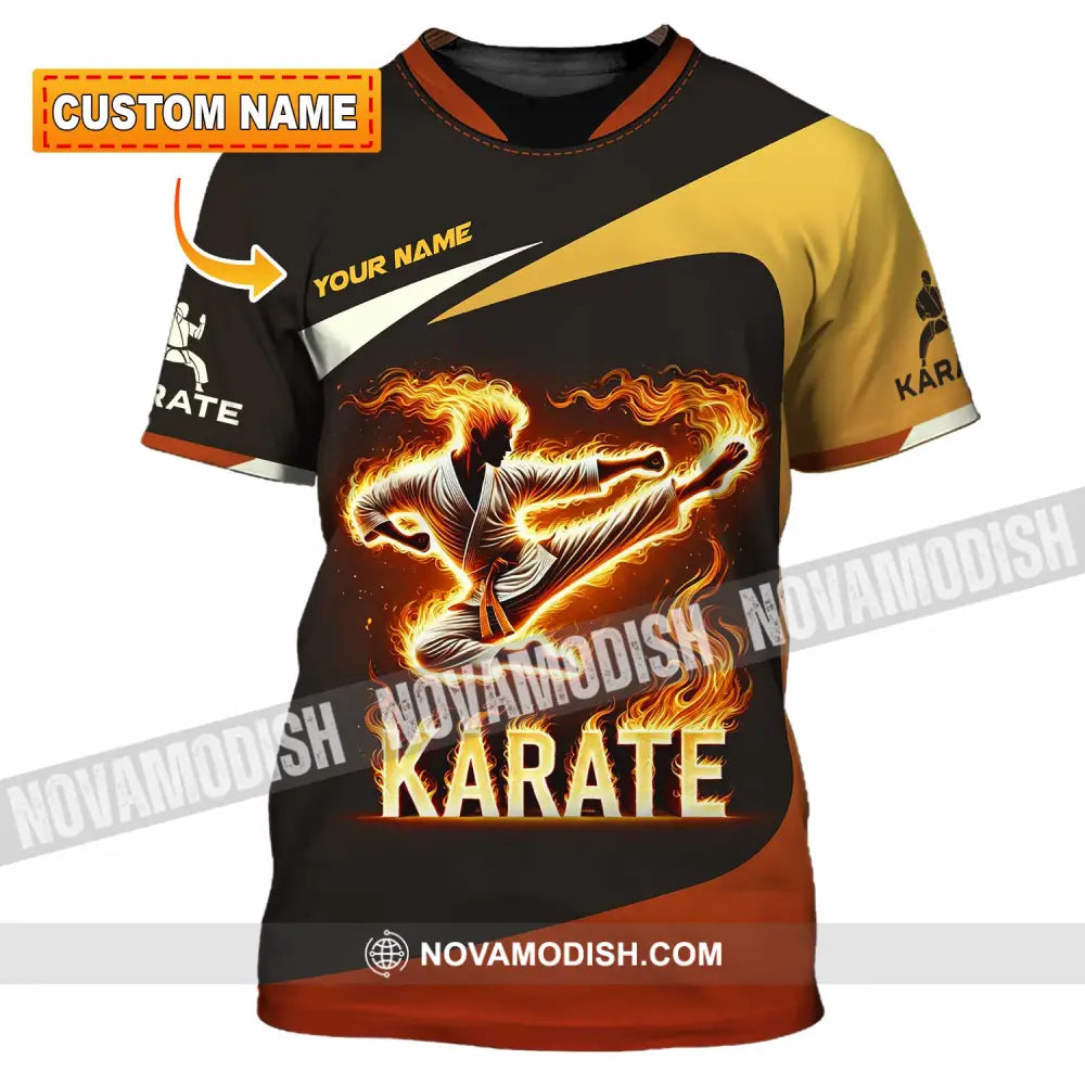 Unisex Shirt Custom Name Karate Polo Long Sleeve T-Shirt