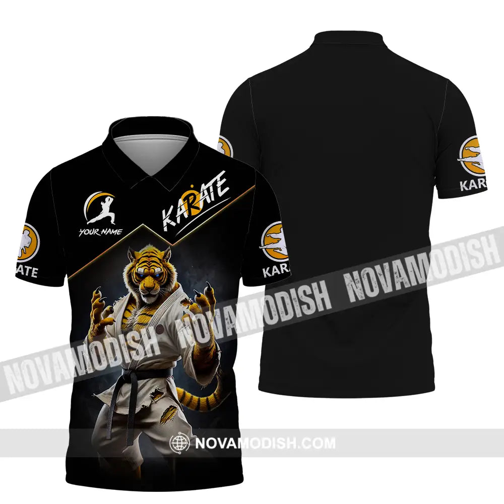 Unisex Shirt - Custom Name Karate Shirt Tiger Polo Shirt / S T-shirt