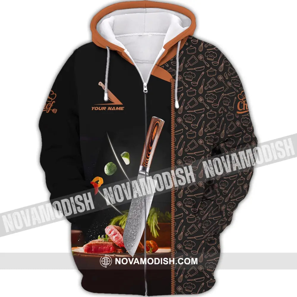 Unisex Shirt - Custom Name Shirt - Knife Of Chef Zipper Hoodie / S T-shirt