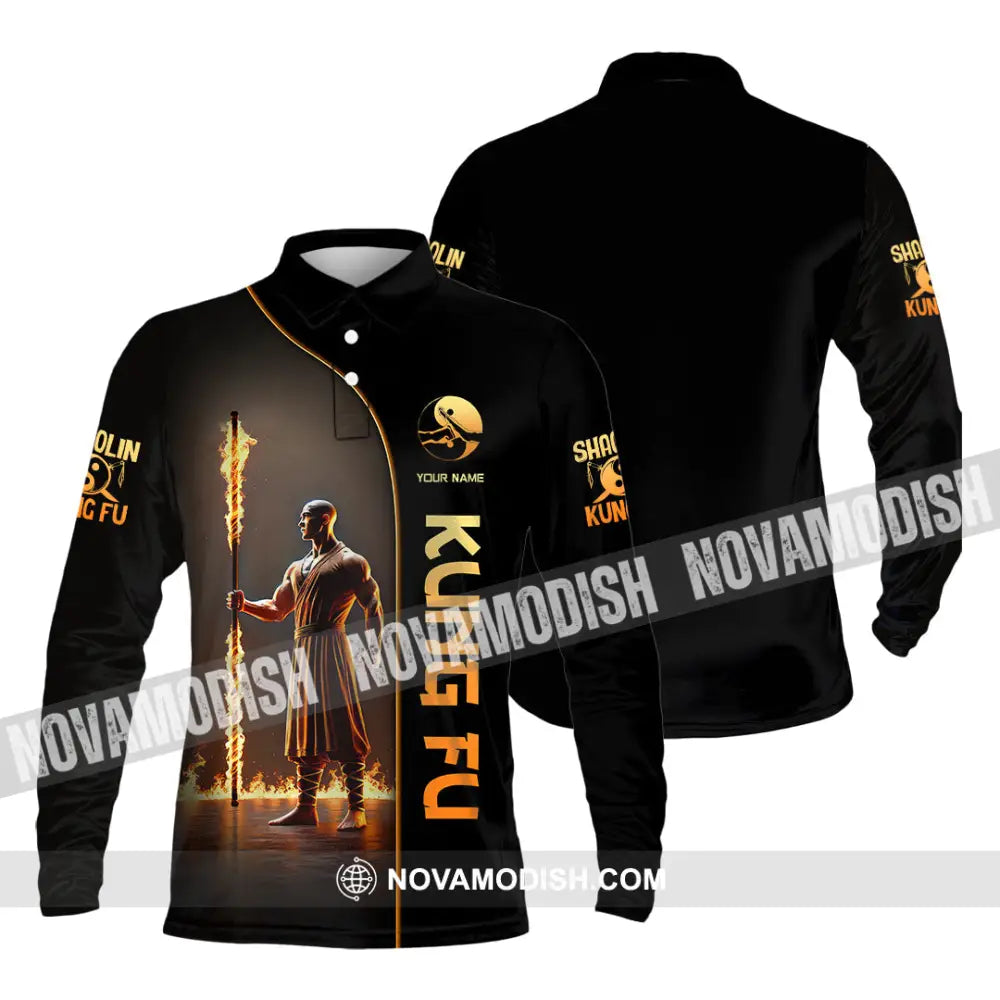 Unisex Shirt Custom Name Kung Fu Lover Gift Long Sleeve Polo / S T-Shirt