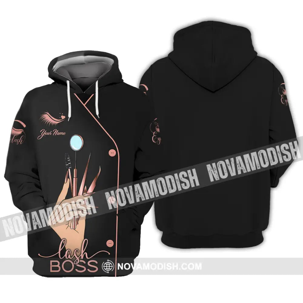 Unisex Shirt - Custom Name Lash Boss Shirt Hoodie / S T-shirt