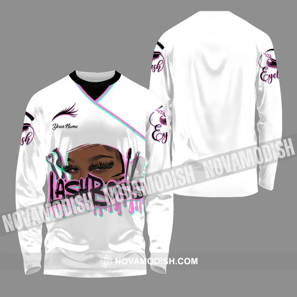 Unisex Shirt - Custom Name Lash Boss Shirt Long Sleeve Shirt / S T-shirt