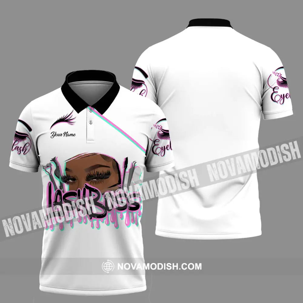 Unisex Shirt - Custom Name Lash Boss Shirt Polo Shirt / S T-shirt