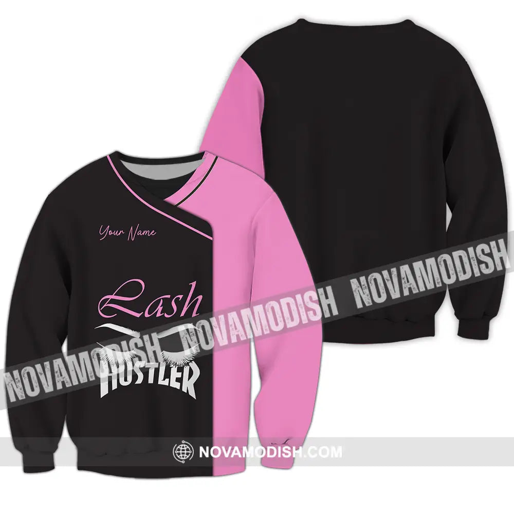 Unisex Shirt - Custom Name Shirt Lash Hustler Long Sleeve / S T-shirt