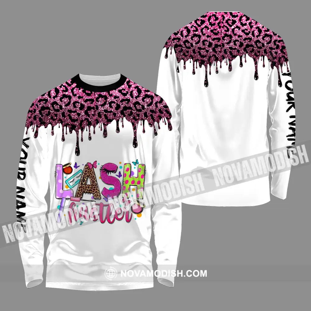 Unisex Shirt - Custom Name Shirt Lash Hustler Long Sleeve Shirt / S T-shirt