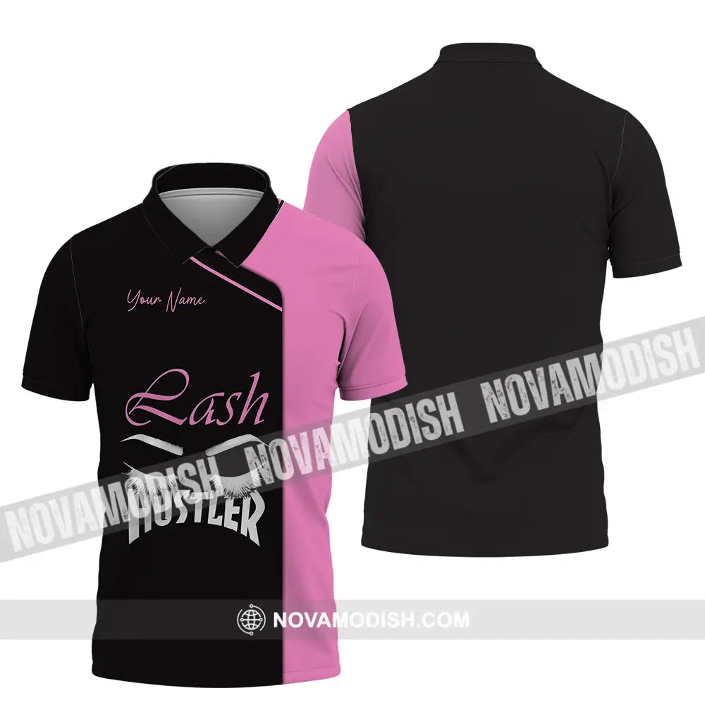 Unisex Shirt - Custom Name Shirt Lash Hustler Polo Shirt / S T-shirt