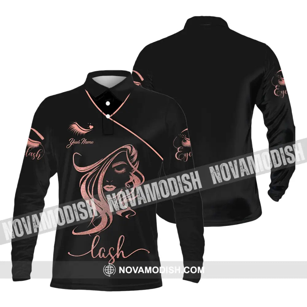 Unisex Shirt - Custom Name Lash Shirt Long Sleeve Polo / S T-shirt