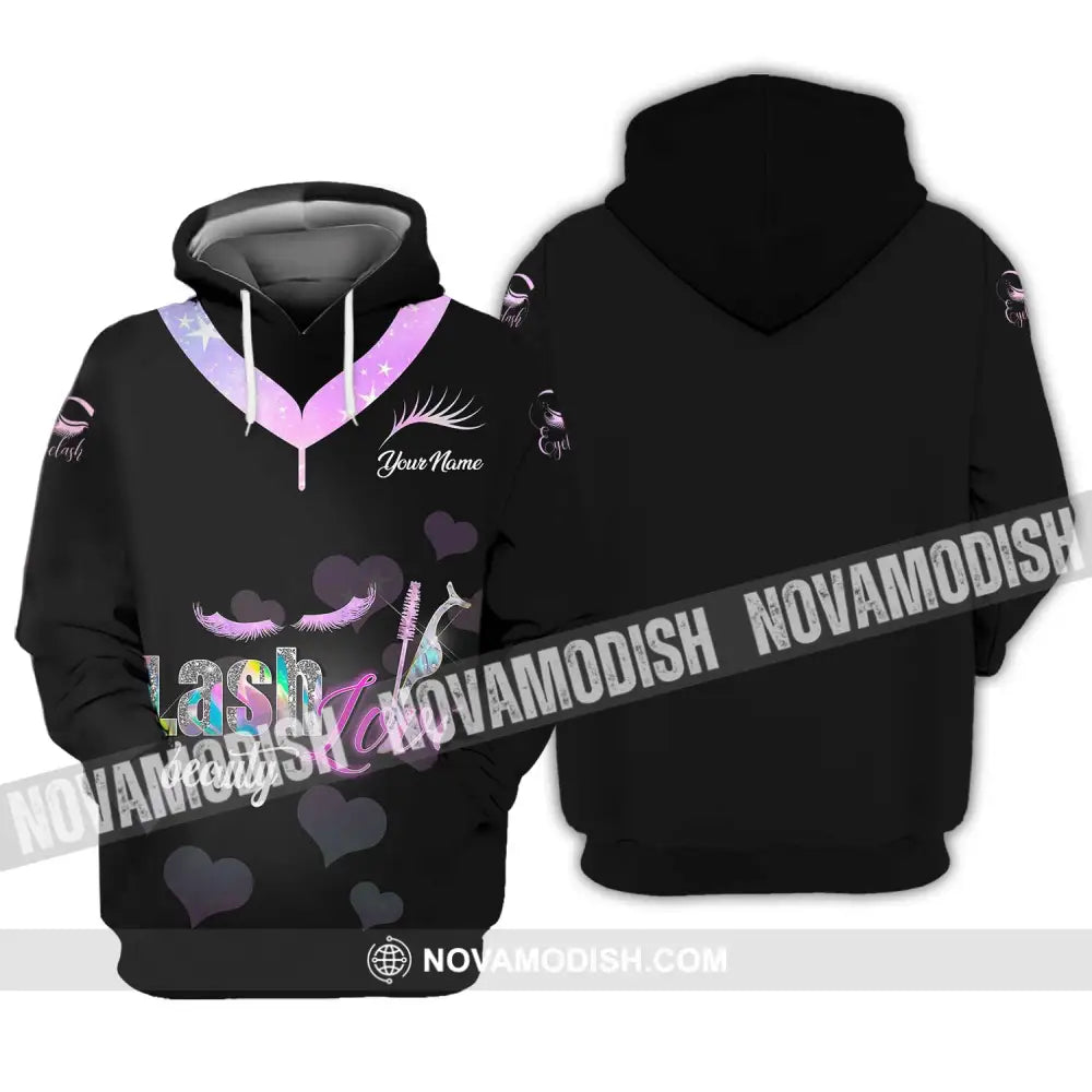 Unisex Shirt - Custom Name Shirt Lash Love Beauty Hoodie / S T-shirt