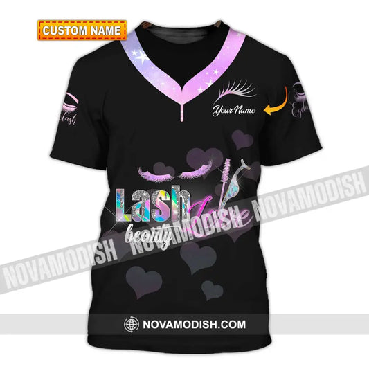 Unisex Shirt - Custom Name Shirt Lash Love Beauty T-shirt