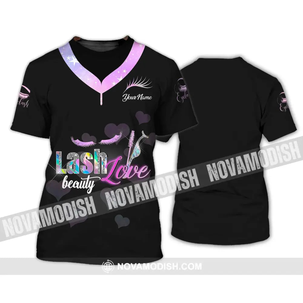 Unisex Shirt - Custom Name Shirt Lash Love Beauty T-Shirt / S T-shirt