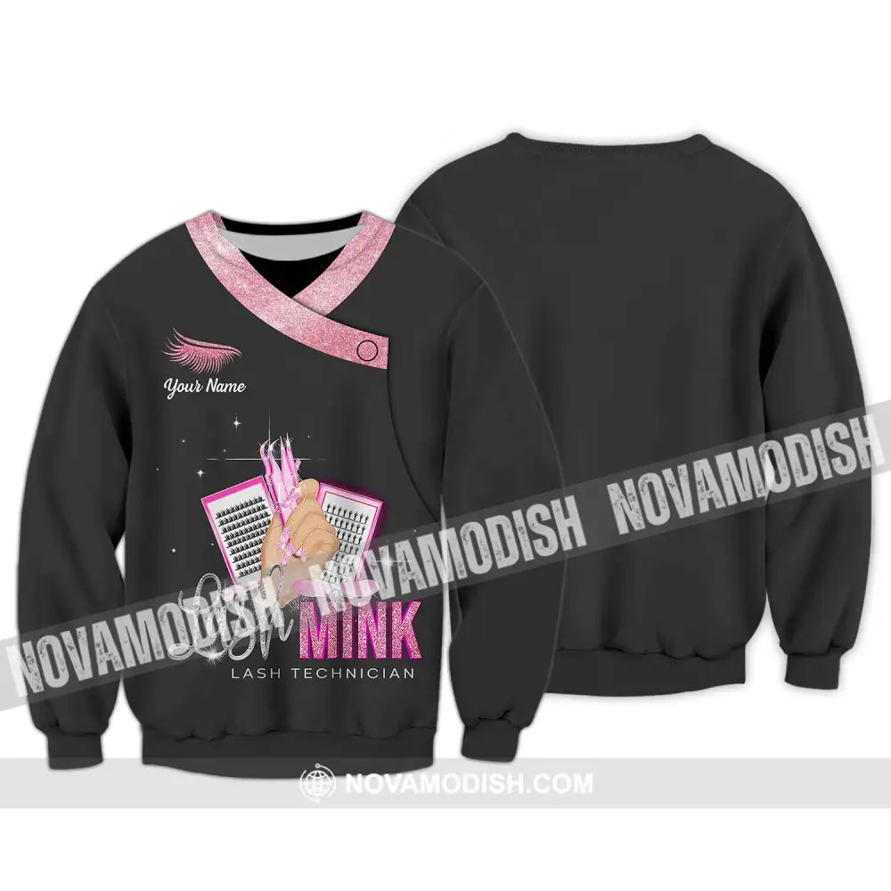 Unisex Shirt - Custom Name Shirt Lash Mink Long Sleeve / S T-shirt