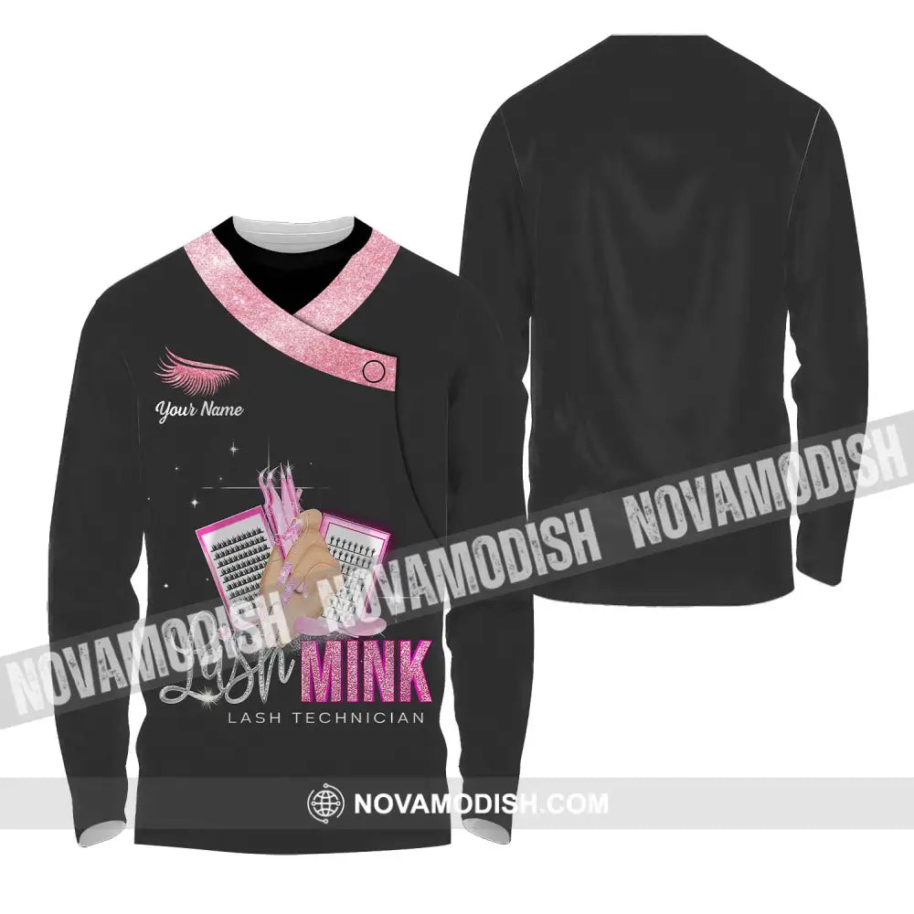 Unisex Shirt - Custom Name Shirt Lash Mink Long Sleeve Shirt / S T-shirt