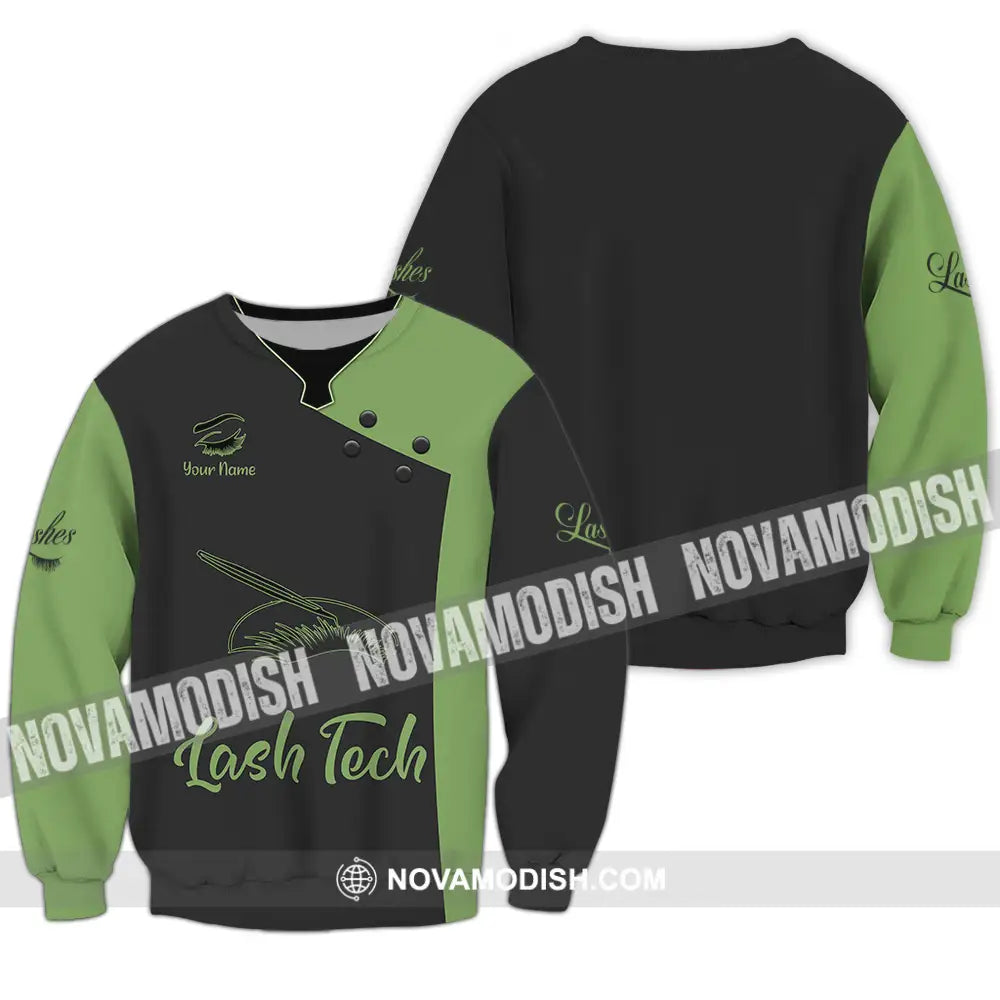 Unisex Shirt - Custom Name Lash Teach Forest And Black Shirt Long Sleeve / S T-shirt