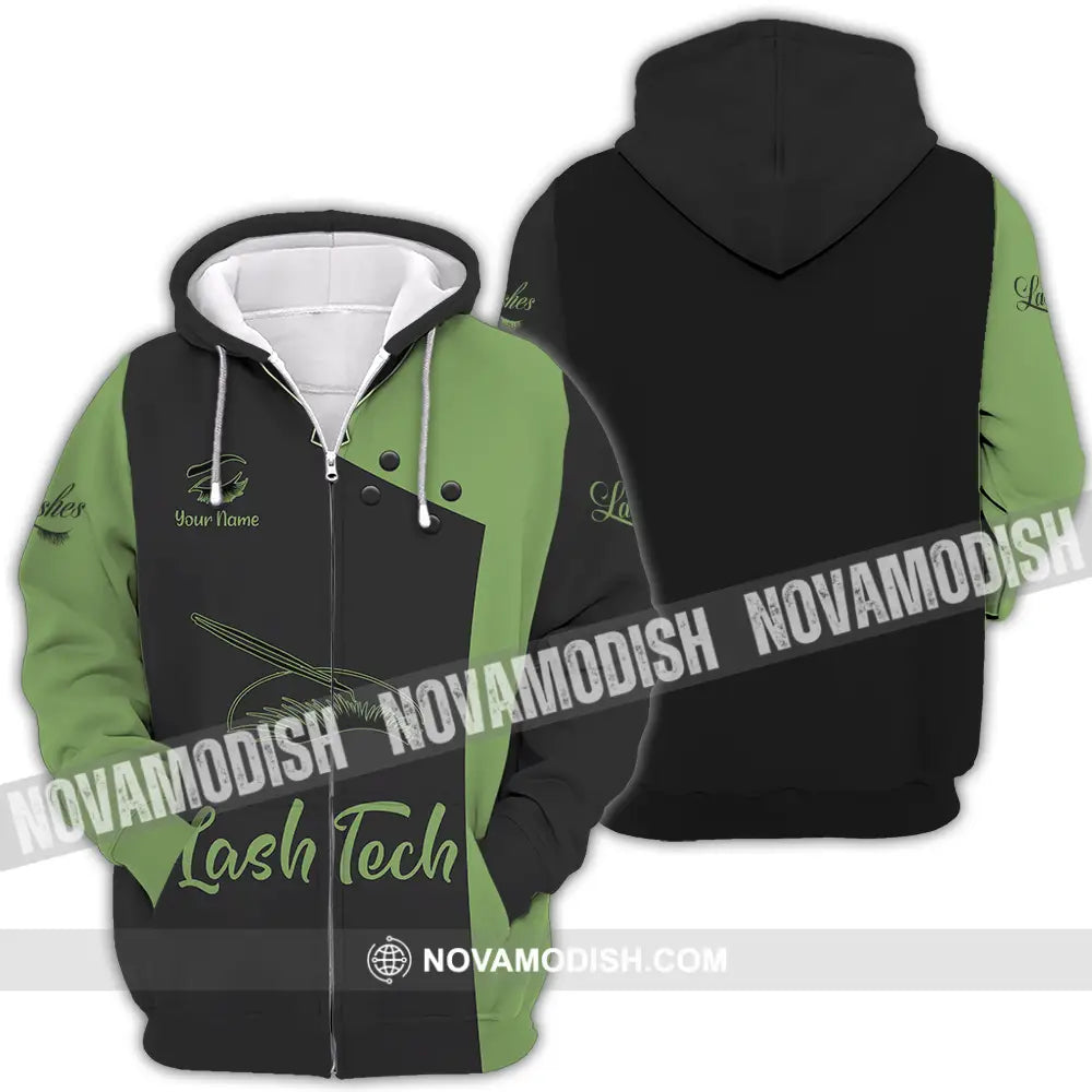 Unisex Shirt - Custom Name Lash Teach Forest And Black Shirt Zipper Hoodie / S T-shirt
