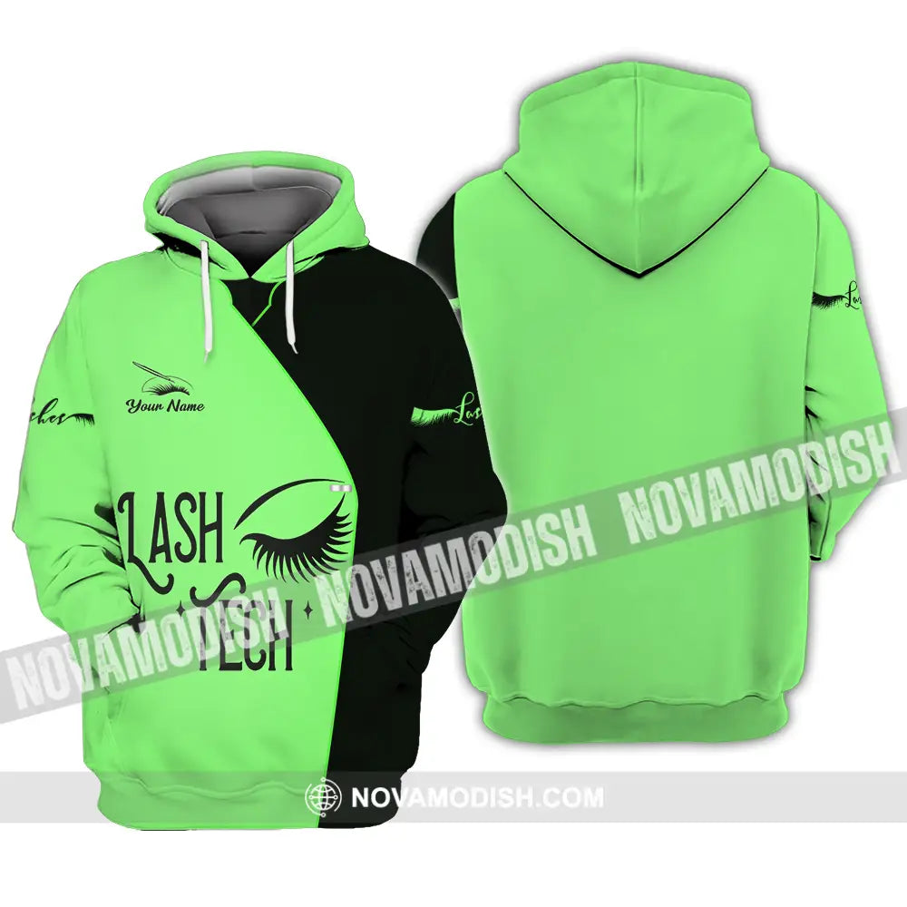Unisex Shirt - Custom Name Lash Teach Light Green And Black Shirt Hoodie / S T-shirt