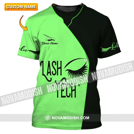 Unisex Shirt - Custom Name Lash Teach Light Green And Black Shirt T-shirt