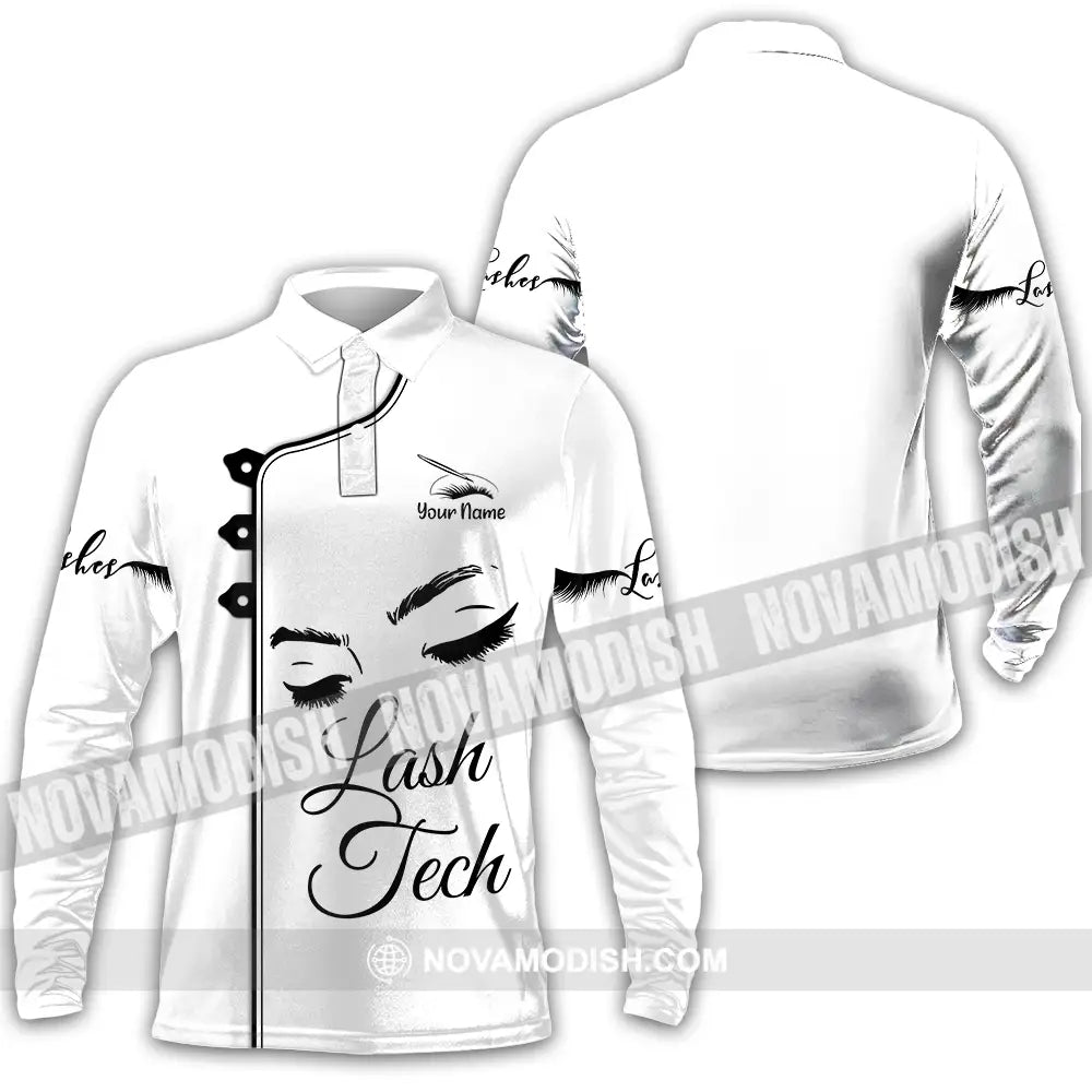 Unisex Shirt - Custom Name Lash Teach Light Shirt Long Sleeve Polo / S T-shirt