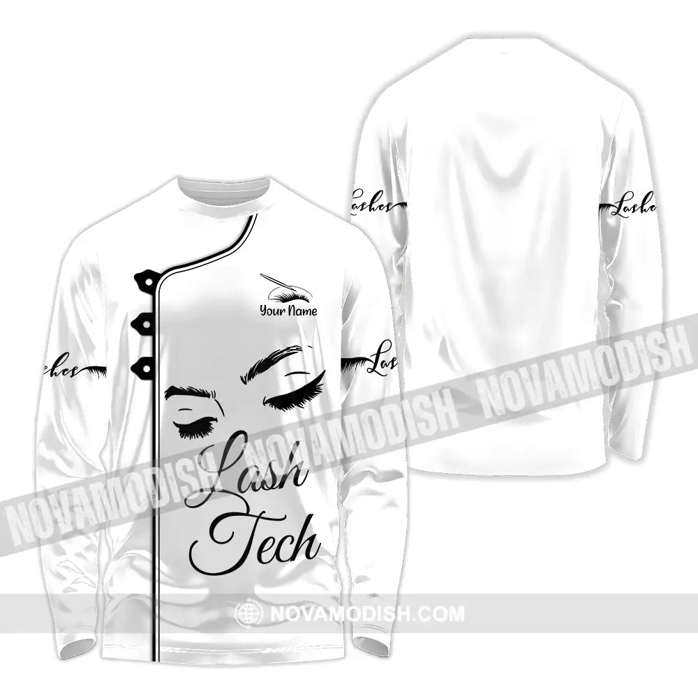 Unisex Shirt - Custom Name Lash Teach Light Shirt Long Sleeve Shirt / S T-shirt