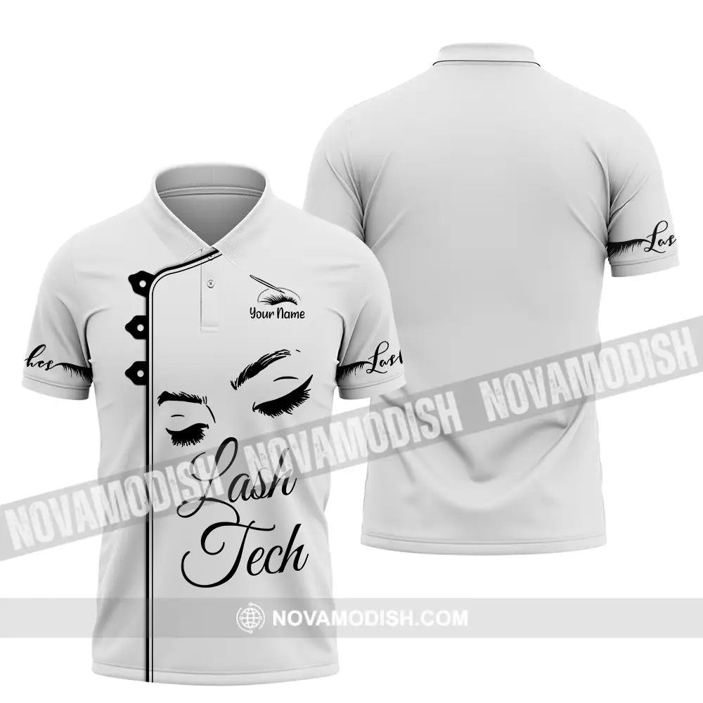 Unisex Shirt - Custom Name Lash Teach Light Shirt Polo Shirt / S T-shirt