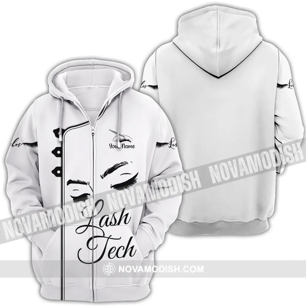 Unisex Shirt - Custom Name Lash Teach Light Shirt Zipper Hoodie / S T-shirt