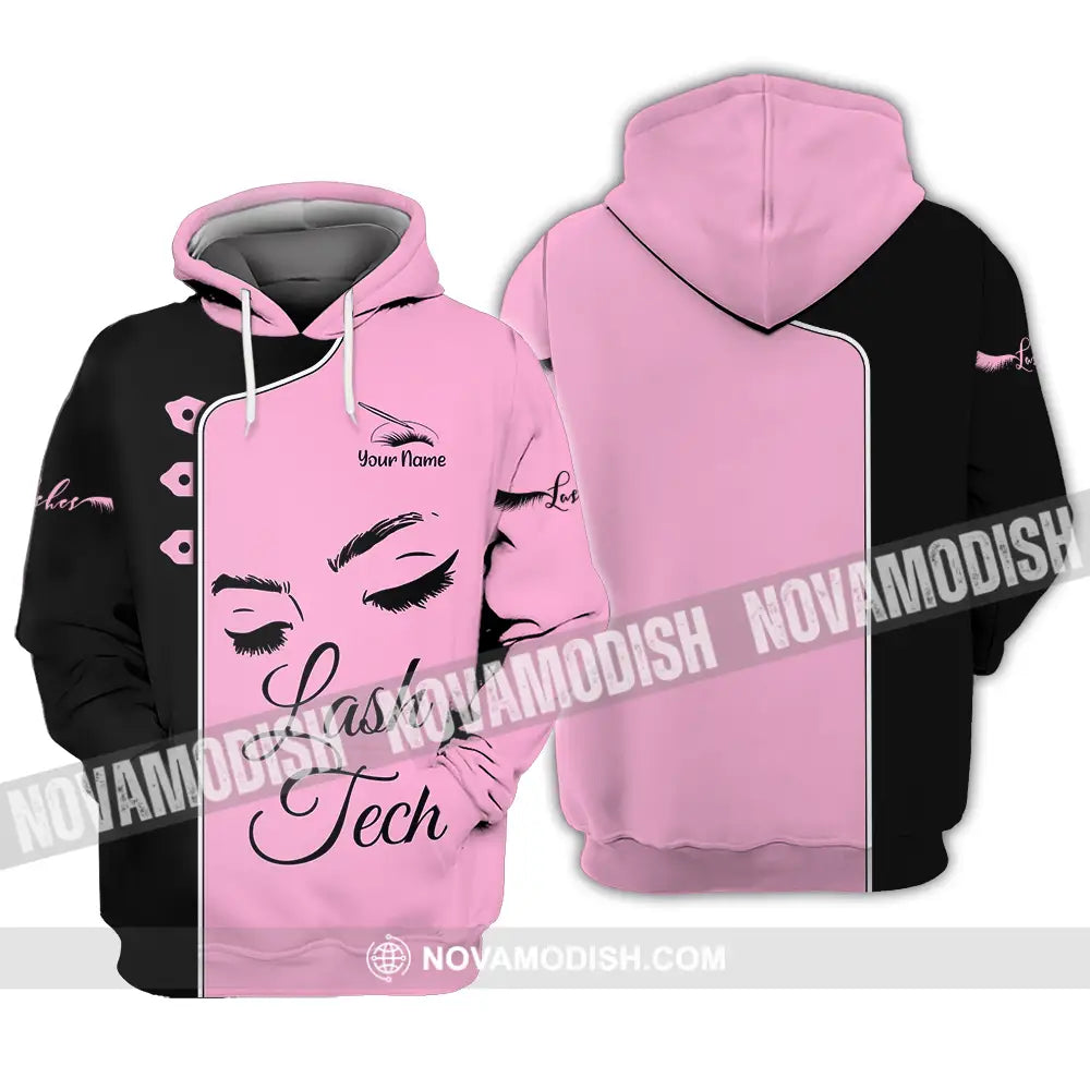 Unisex Shirt - Custom Name Lash Teach Pink And Black Shirt Hoodie / S T-shirt