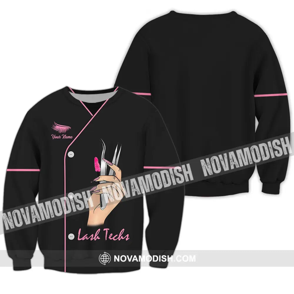 Unisex Shirt - Custom Name Shirt Lash Teaches Long Sleeve / S T-shirt