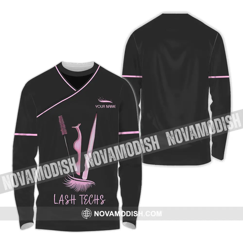 Unisex Shirt - Custom Name Lash Teaches Shirt Long Sleeve Shirt / S T-shirt