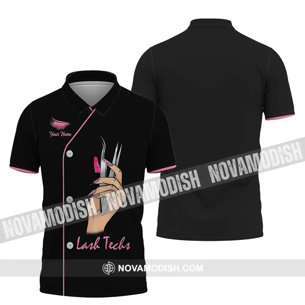 Unisex Shirt - Custom Name Shirt Lash Teaches Polo Shirt / S T-shirt