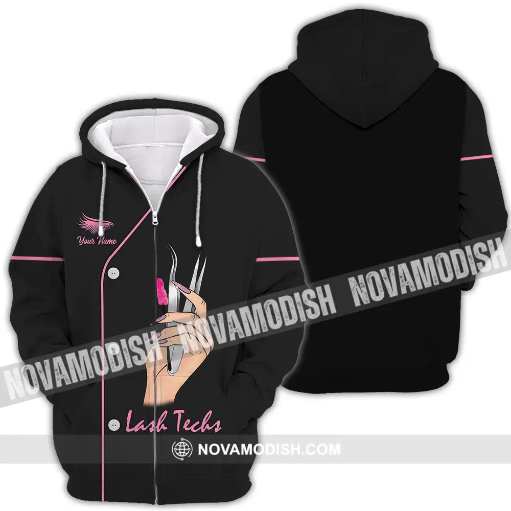 Unisex Shirt - Custom Name Shirt Lash Teaches Zipper Hoodie / S T-shirt