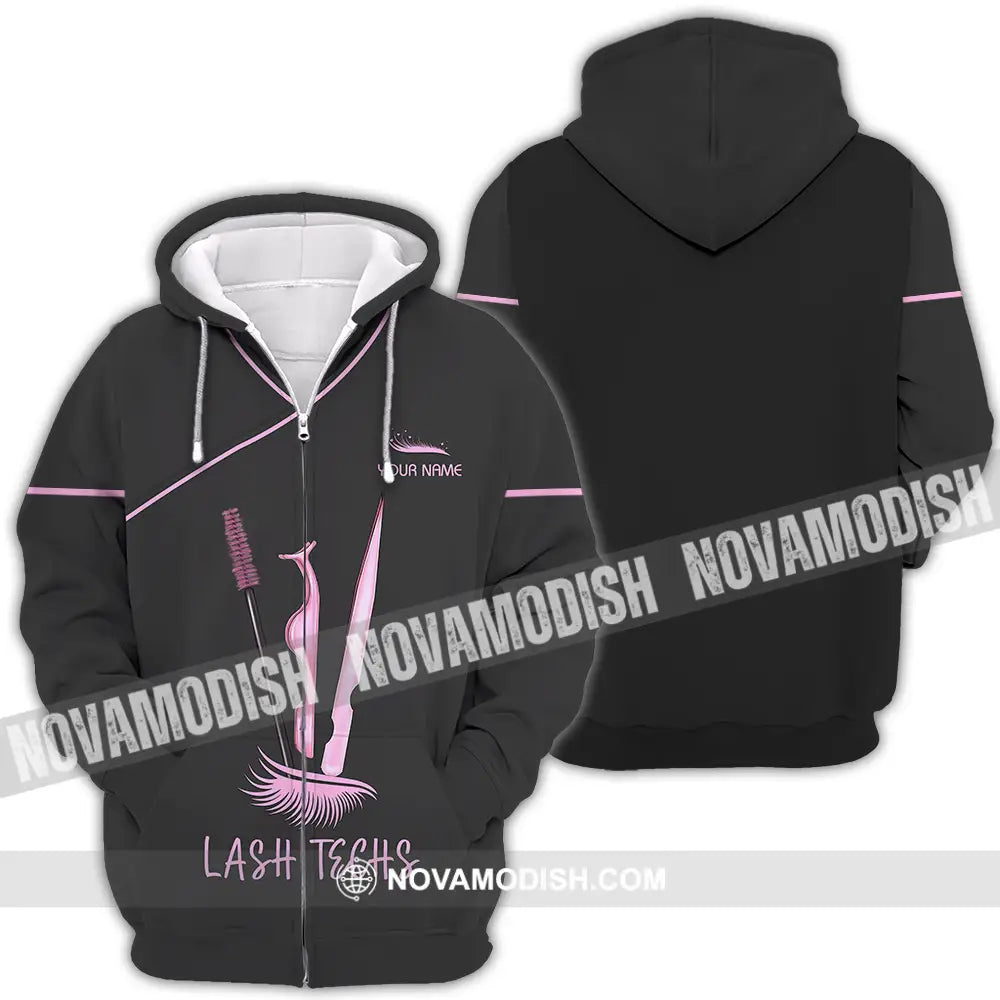 Unisex Shirt - Custom Name Lash Teaches Shirt Zipper Hoodie / S T-shirt