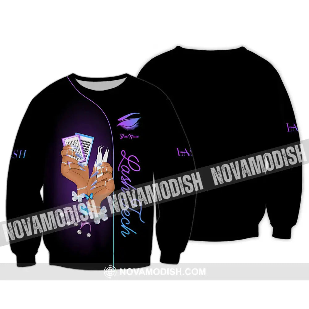 Unisex Shirt - Custom Name Shirt Lash Tech Long Sleeve / S T-shirt