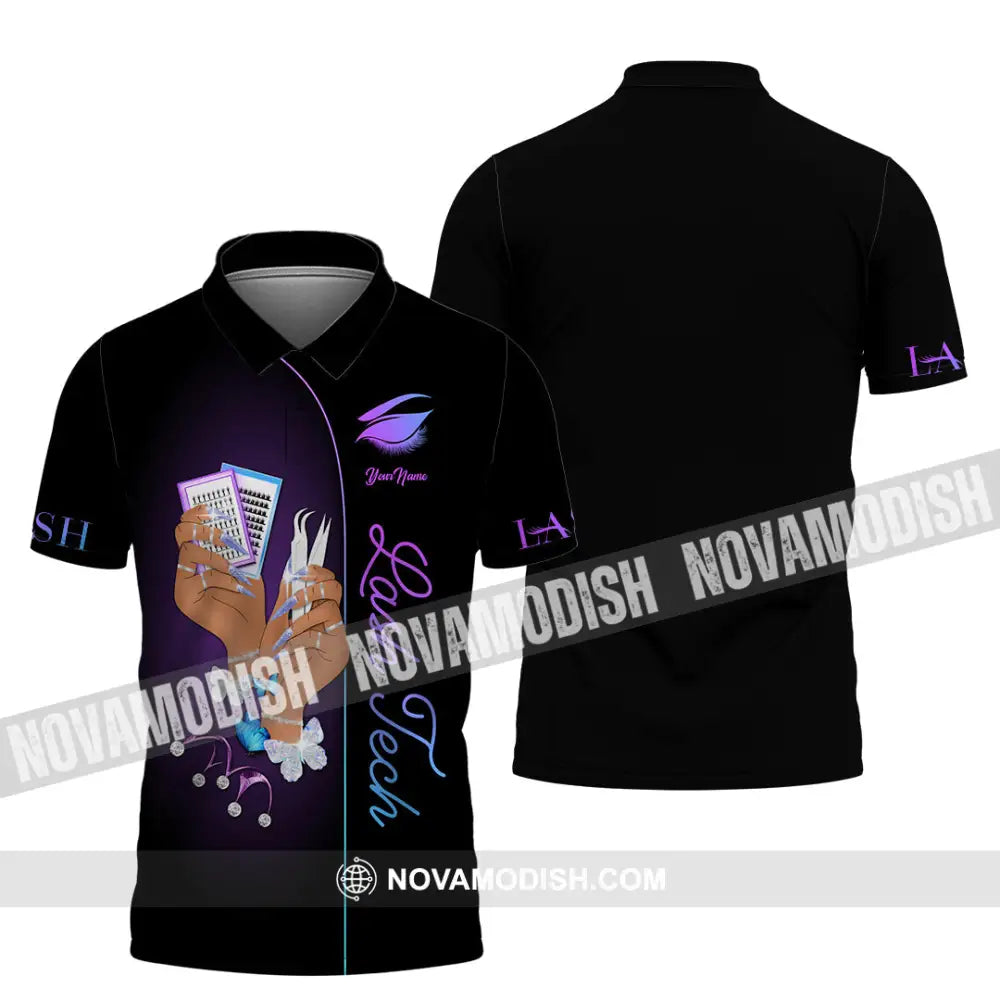 Unisex Shirt - Custom Name Shirt Lash Tech Polo Shirt / S T-shirt