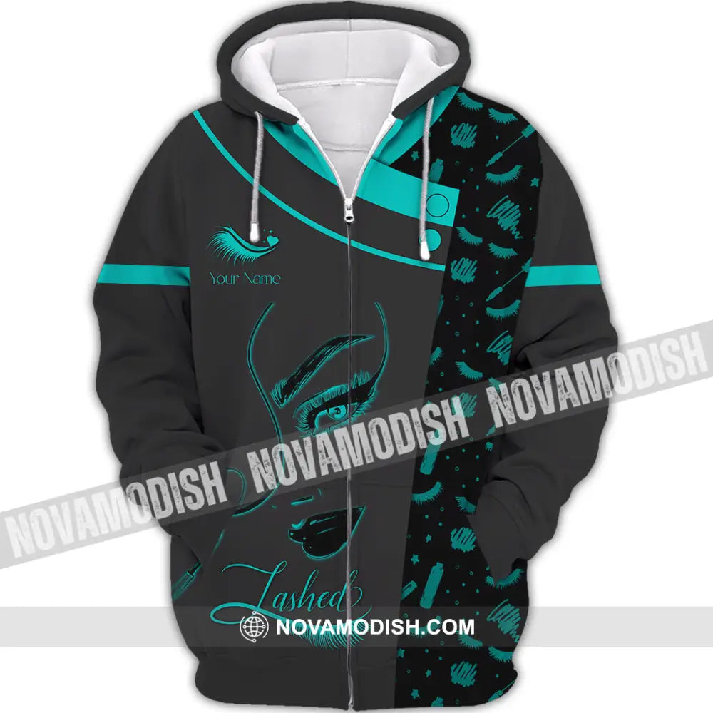 Unisex Shirt - Custom Name Shirt Lashed Zipper Hoodie / S T-shirt
