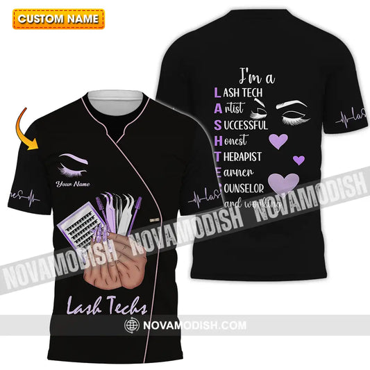 Unisex Shirt - Custom Name Shirt Lashes Teaching T-shirt