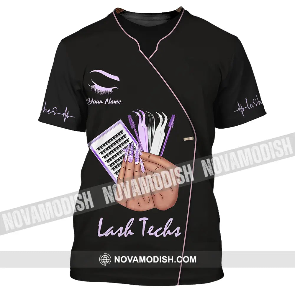 Unisex Shirt - Custom Name Shirt Lashes Teaching T-Shirt / S T-shirt