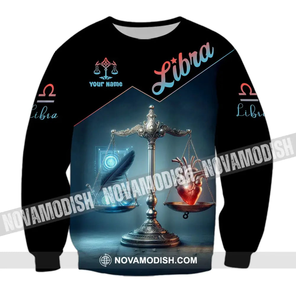 Unisex Shirt - Custom Name Libra Long Sleeve / S T-Shirt