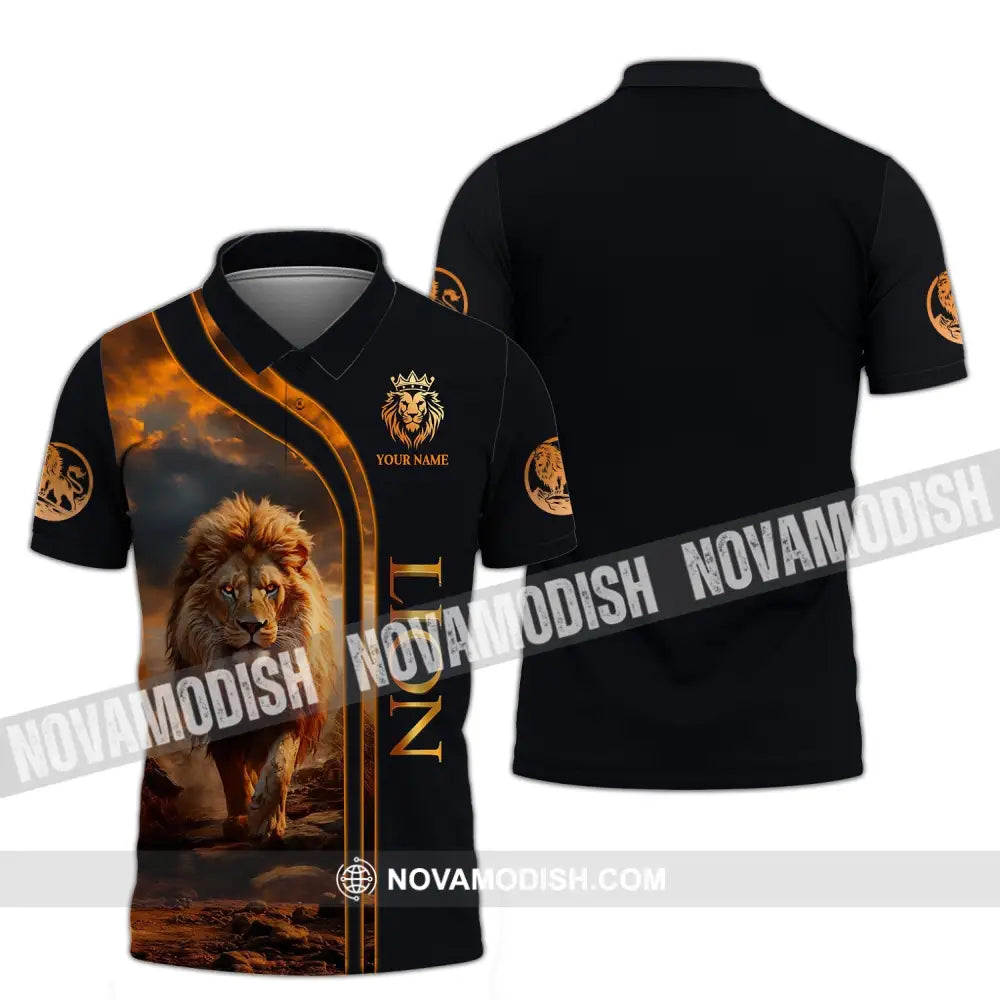 Unisex Shirt - Custom Name Lion Polo / S T-Shirt