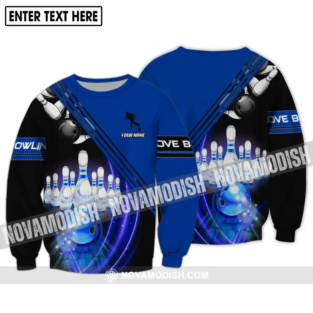 Unisex Shirt - Custom Name Shirt Love Bowling Shirt Long Sleeve / S T-shirt