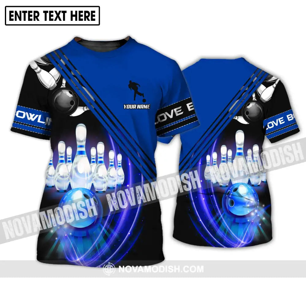 Unisex Shirt - Custom Name Shirt Love Bowling Shirt T-Shirt / S T-shirt