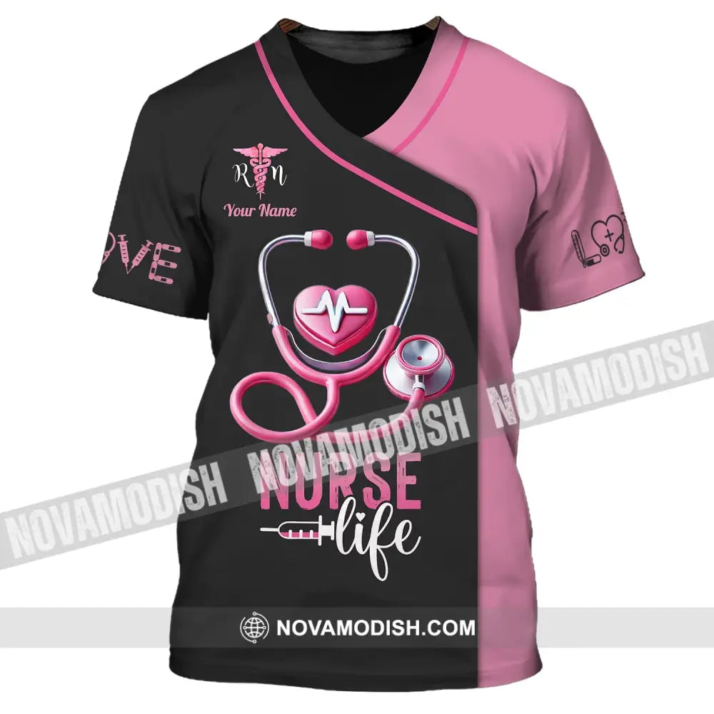 Unisex Shirt - Custom Name Love Nurse Life T-Shirt / S T-Shirt