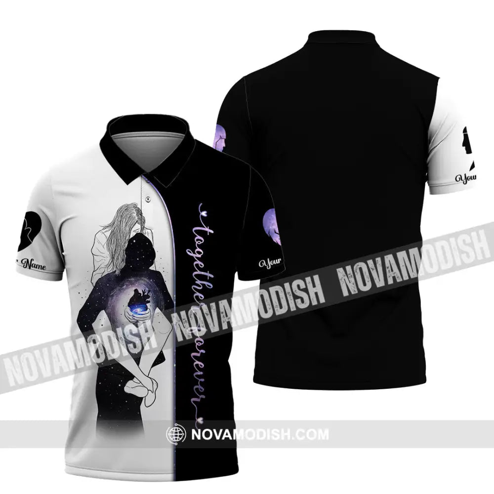 Unisex Shirt Custom Name Lover Couple Polo Long Sleeve Gift / S T-Shirt