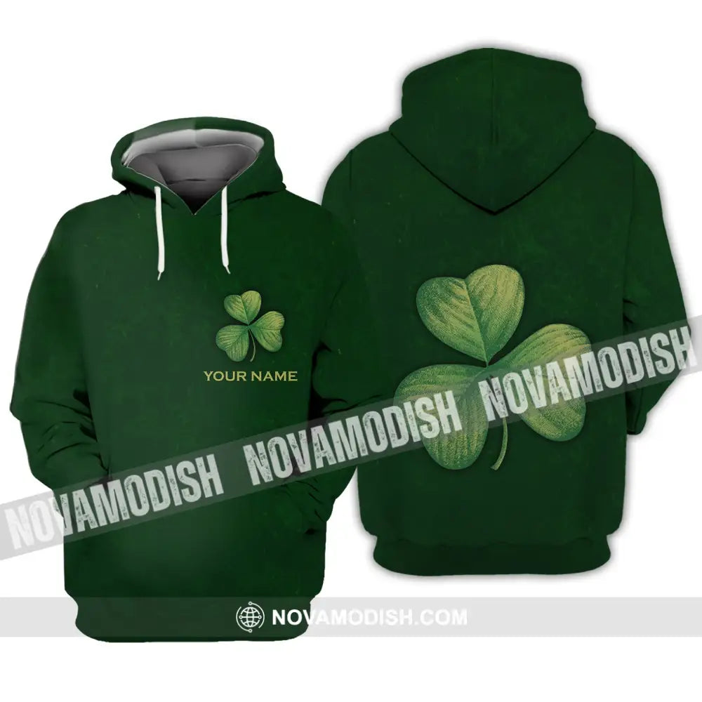 Unisex Shirt - Custom Name Shirt - Lucky Clover Happy Saint Patrick’s Day Hoodie / S T-shirt