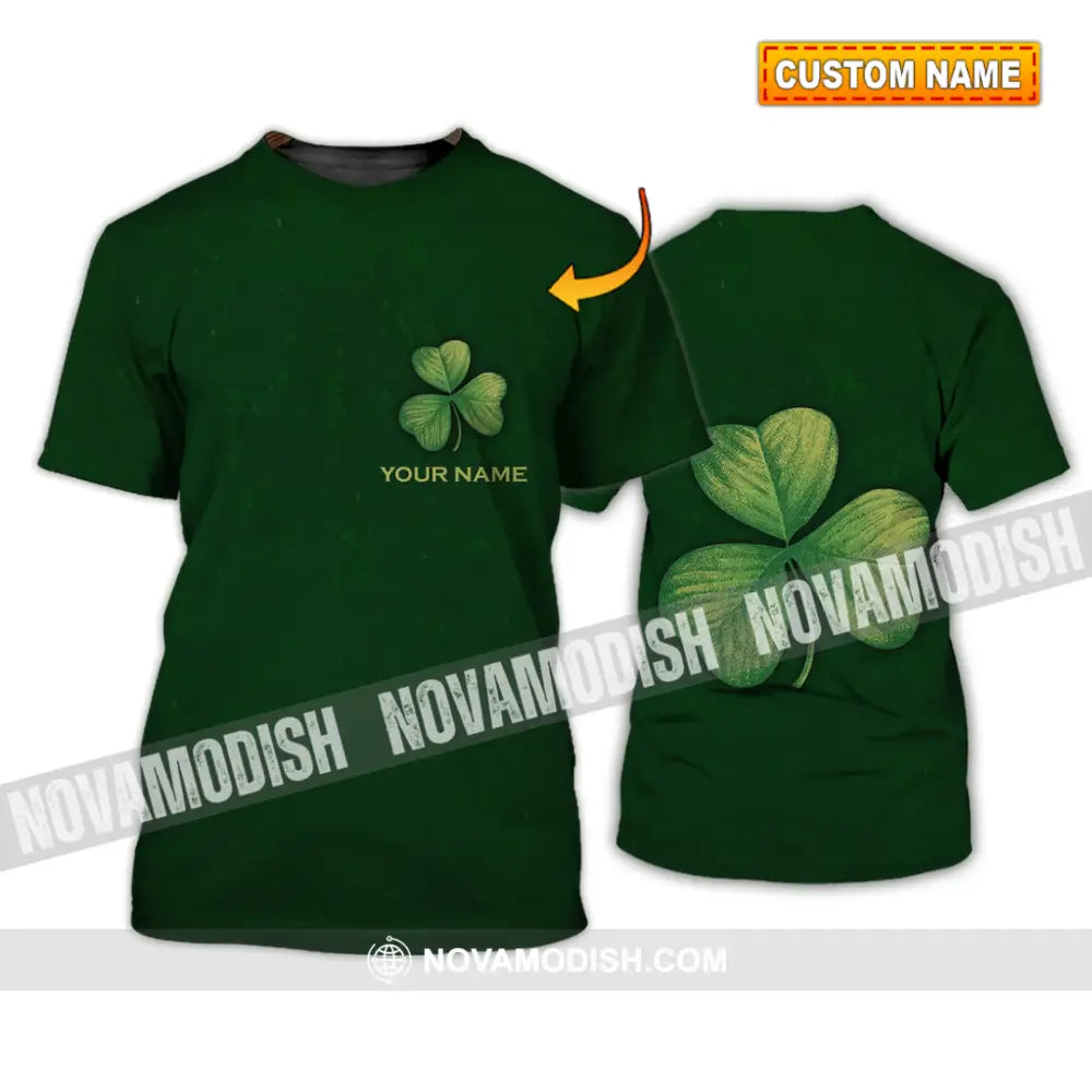 Unisex Shirt - Custom Name Shirt - Lucky Clover Happy Saint Patrick’s Day T-shirt
