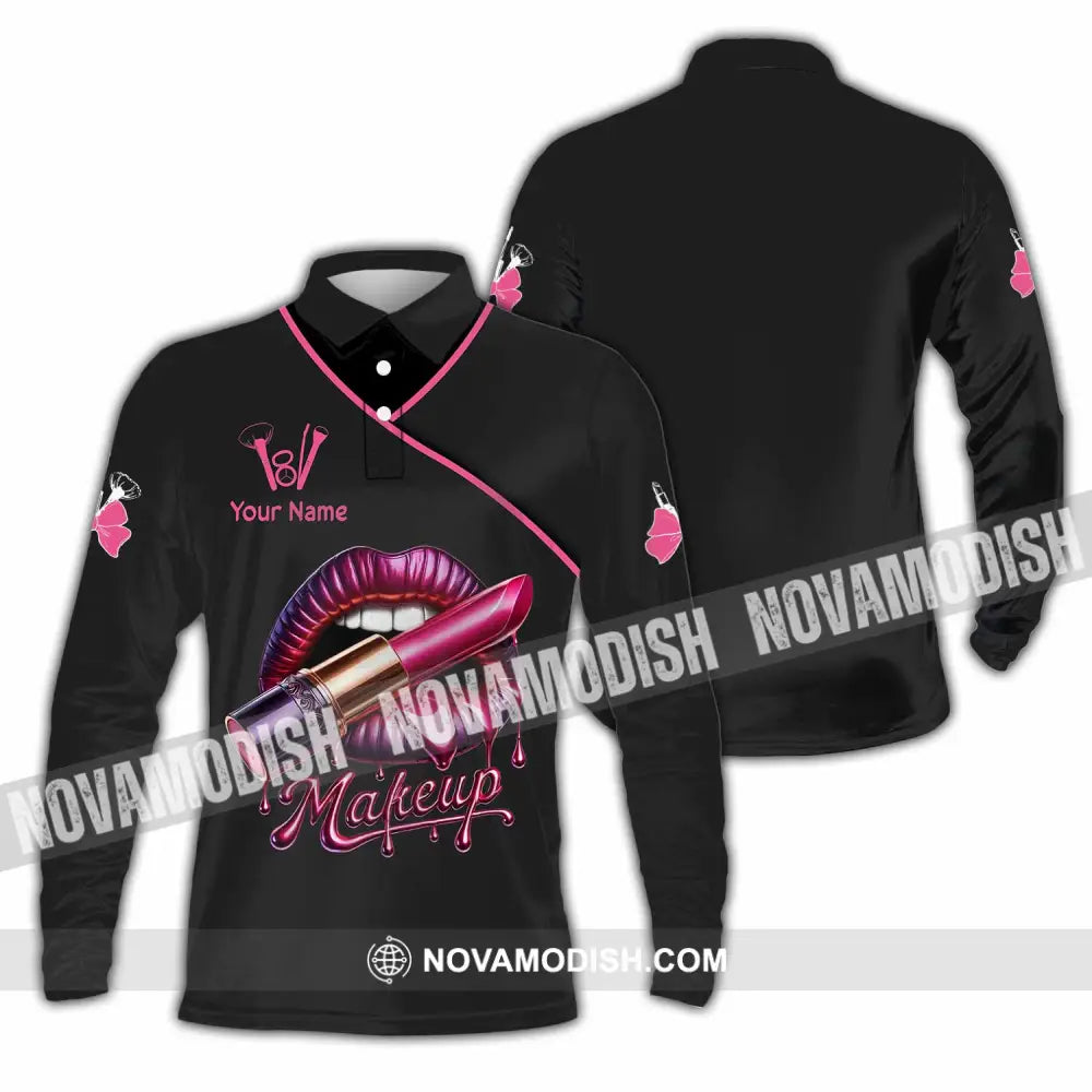Unisex Shirt Custom Name Make Up Artist T-Shirt Gift Long Sleeve Polo / S T-Shirt