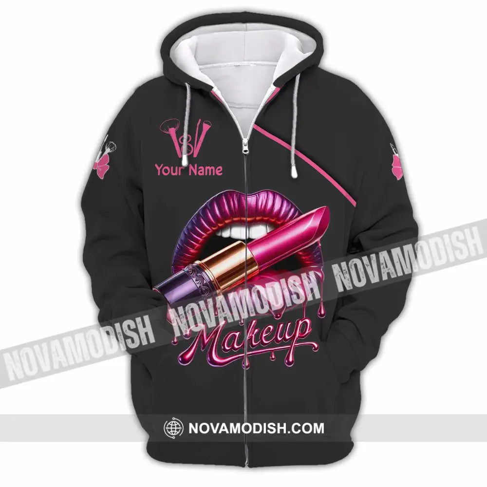 Unisex Shirt Custom Name Make Up Artist T-Shirt Gift Zipper Hoodie / S T-Shirt