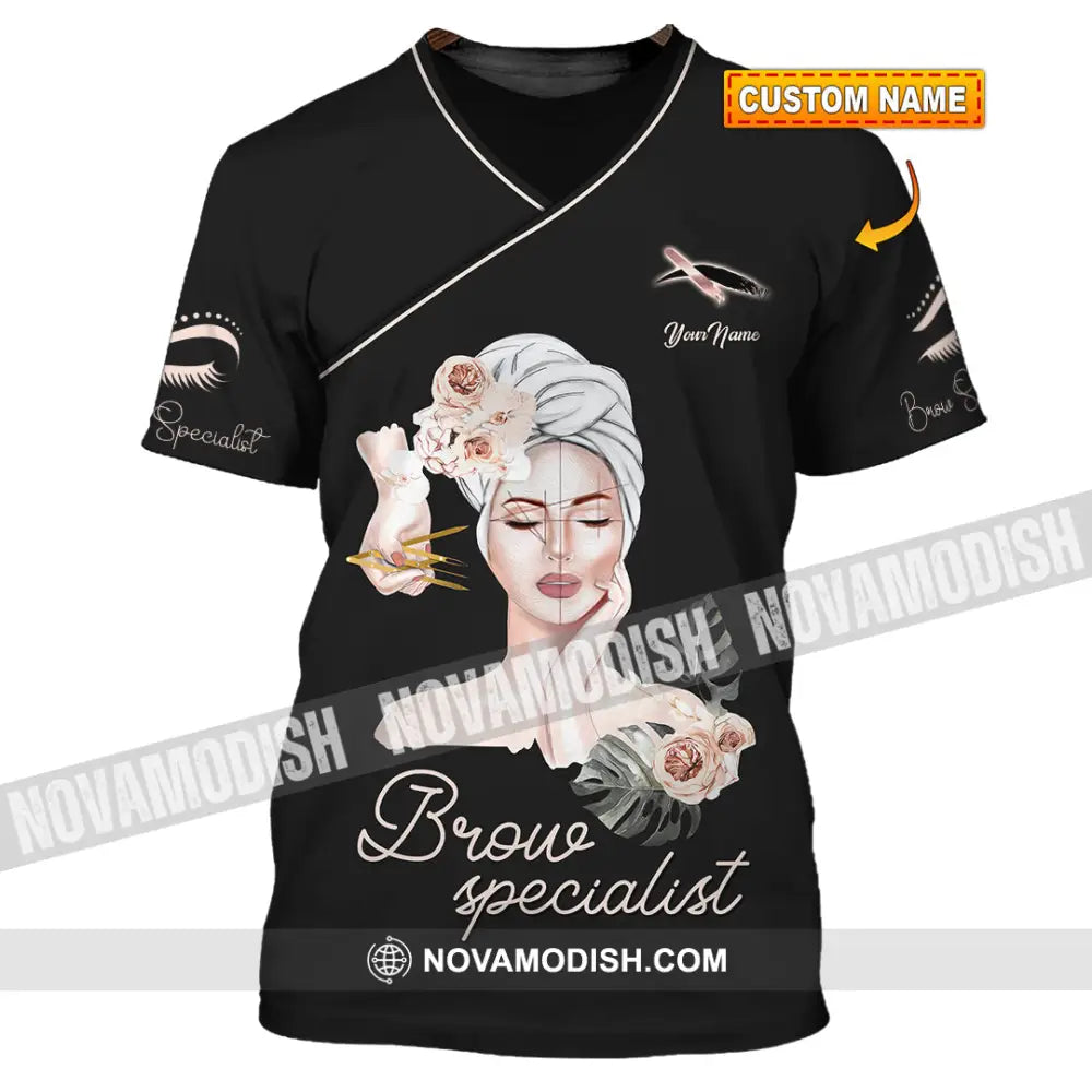 Unisex Shirt Custom Name Makeup Artist Brow Specialist Beauty Salon T-Shirt T-Shirt