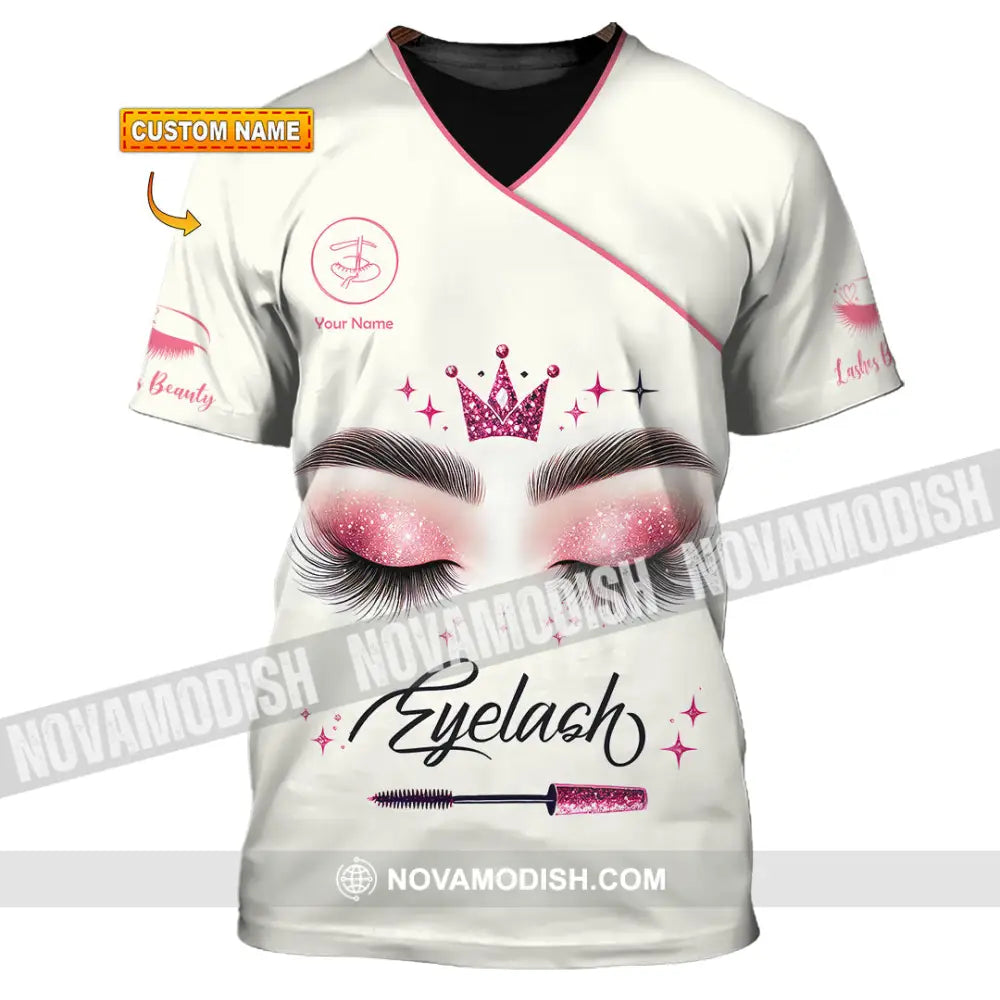 Unisex Shirt Custom Name Makeup Artist Eyelash Extension Beauty Salon T-Shirt T-Shirt