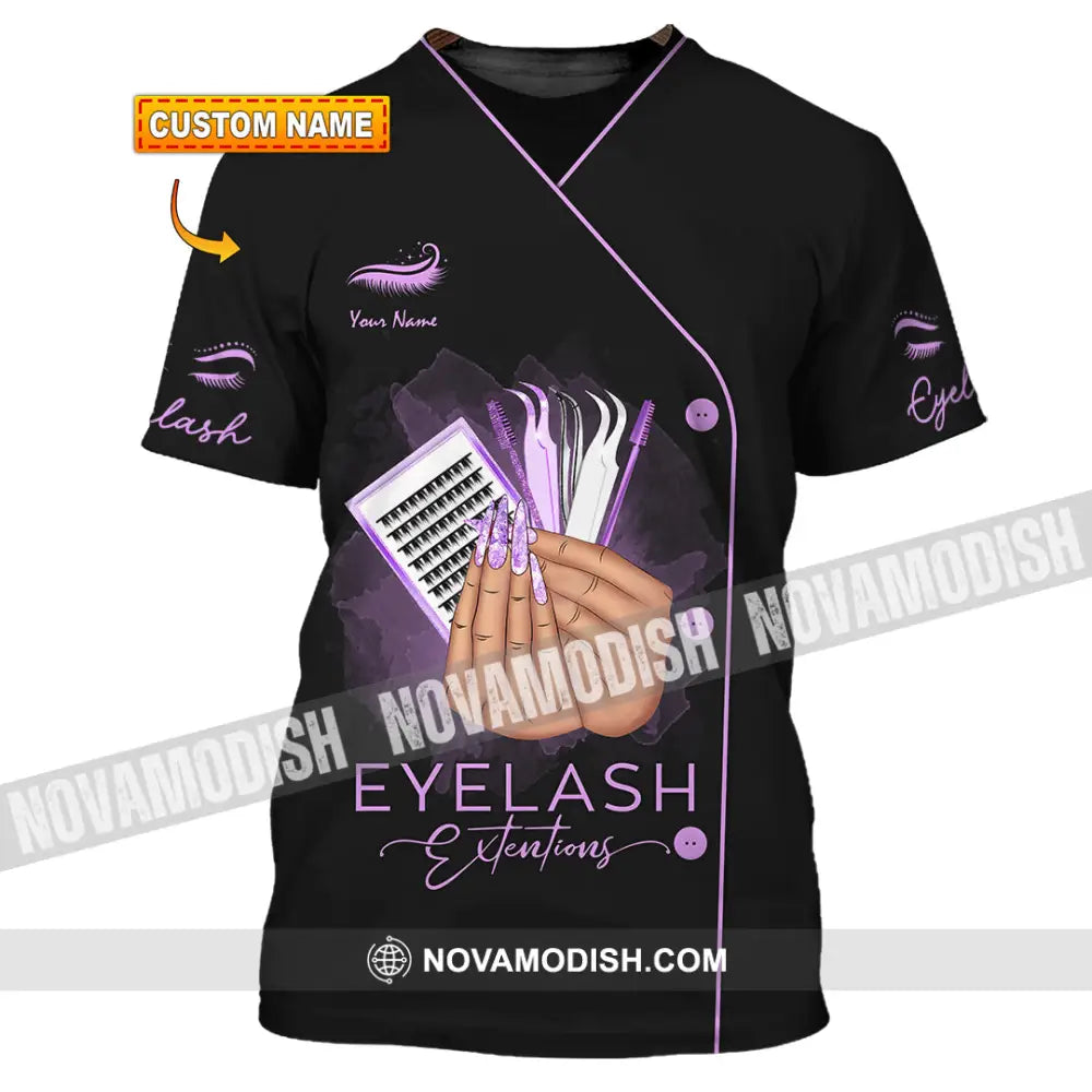 Unisex Shirt Custom Name Makeup Artist Eyelash Extension Beauty Salon T-Shirt T-Shirt