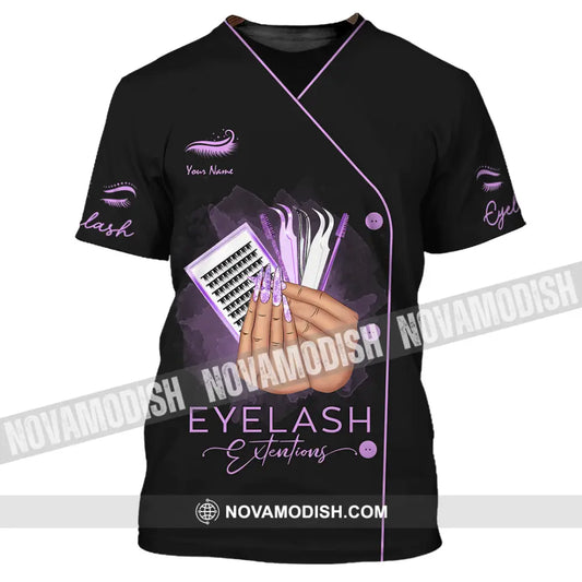 Unisex Shirt Custom Name Makeup Artist Eyelash Extension Beauty Salon T-Shirt / S T-Shirt