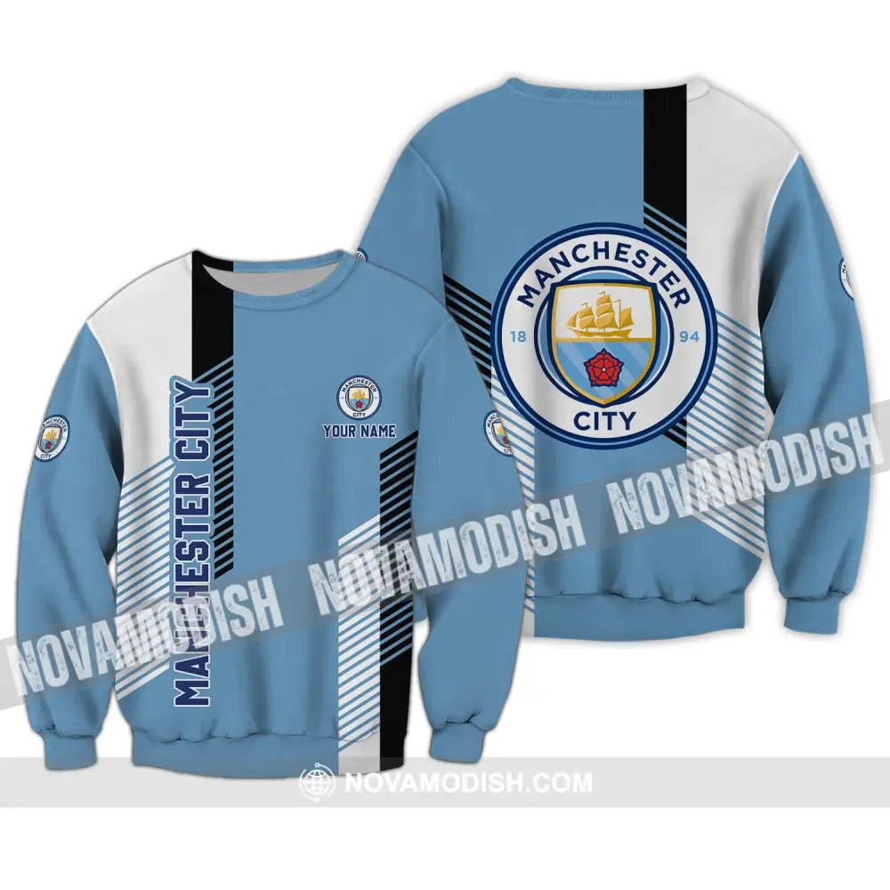 Unisex Shirt - Custom Name Manchester City Shirt Long Sleeve / S T-shirt